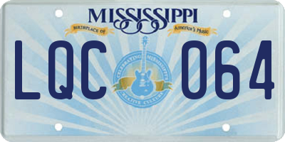 MS license plate LQC064