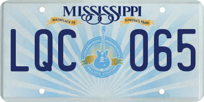 MS license plate LQC065