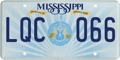 MS license plate LQC066