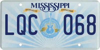 MS license plate LQC068