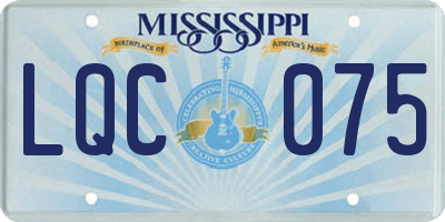 MS license plate LQC075