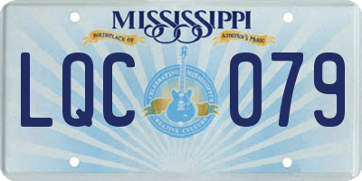 MS license plate LQC079