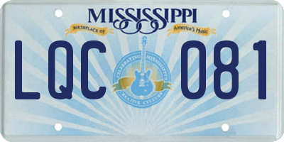 MS license plate LQC081