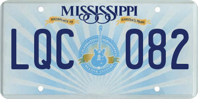 MS license plate LQC082