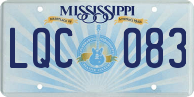 MS license plate LQC083