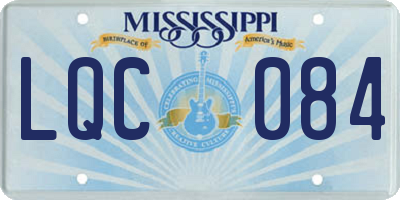 MS license plate LQC084
