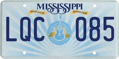 MS license plate LQC085