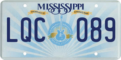MS license plate LQC089
