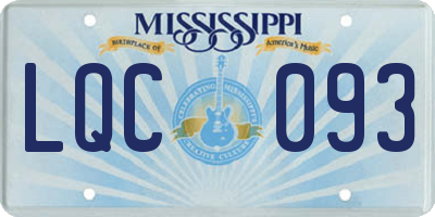 MS license plate LQC093