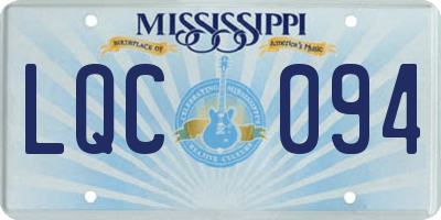 MS license plate LQC094
