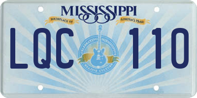 MS license plate LQC110