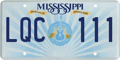 MS license plate LQC111