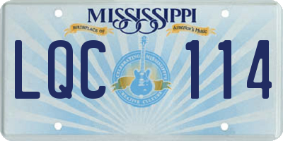MS license plate LQC114
