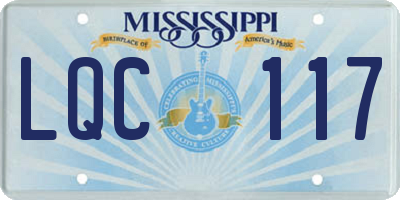 MS license plate LQC117