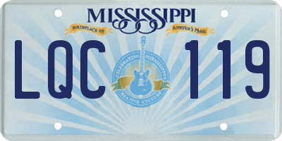 MS license plate LQC119