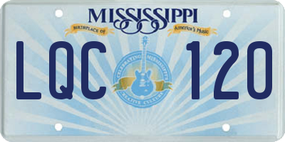 MS license plate LQC120