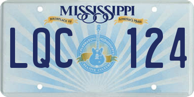 MS license plate LQC124