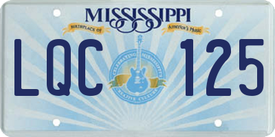 MS license plate LQC125