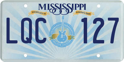 MS license plate LQC127