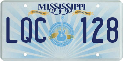MS license plate LQC128