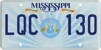 MS license plate LQC130