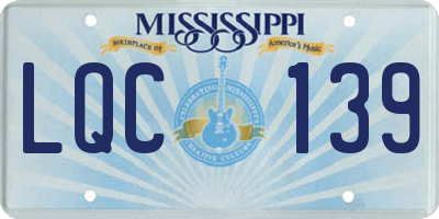 MS license plate LQC139