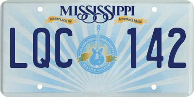 MS license plate LQC142