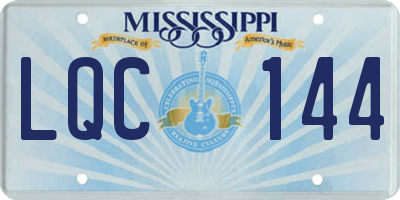 MS license plate LQC144