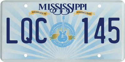 MS license plate LQC145