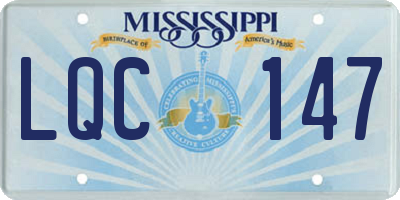 MS license plate LQC147