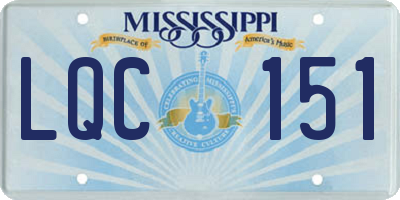 MS license plate LQC151
