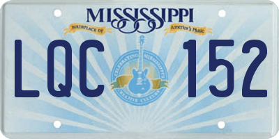 MS license plate LQC152