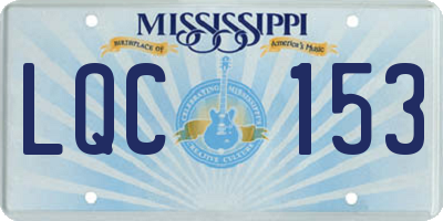 MS license plate LQC153