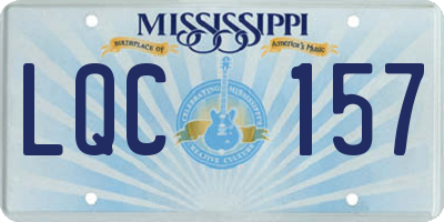 MS license plate LQC157