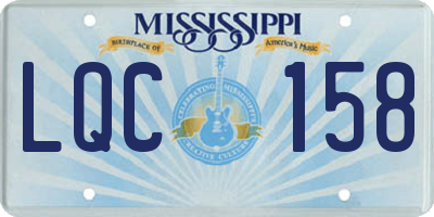 MS license plate LQC158