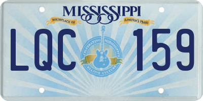 MS license plate LQC159