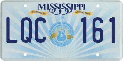 MS license plate LQC161