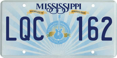MS license plate LQC162