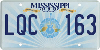 MS license plate LQC163