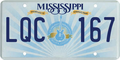 MS license plate LQC167