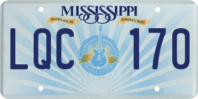 MS license plate LQC170