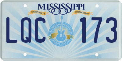 MS license plate LQC173