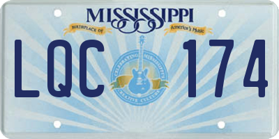 MS license plate LQC174