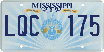 MS license plate LQC175