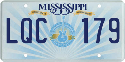 MS license plate LQC179