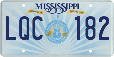MS license plate LQC182