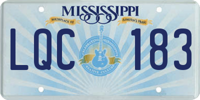 MS license plate LQC183