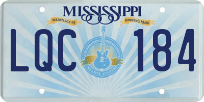 MS license plate LQC184