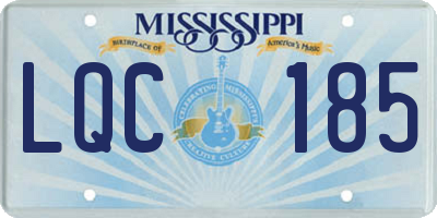 MS license plate LQC185