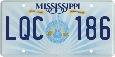 MS license plate LQC186